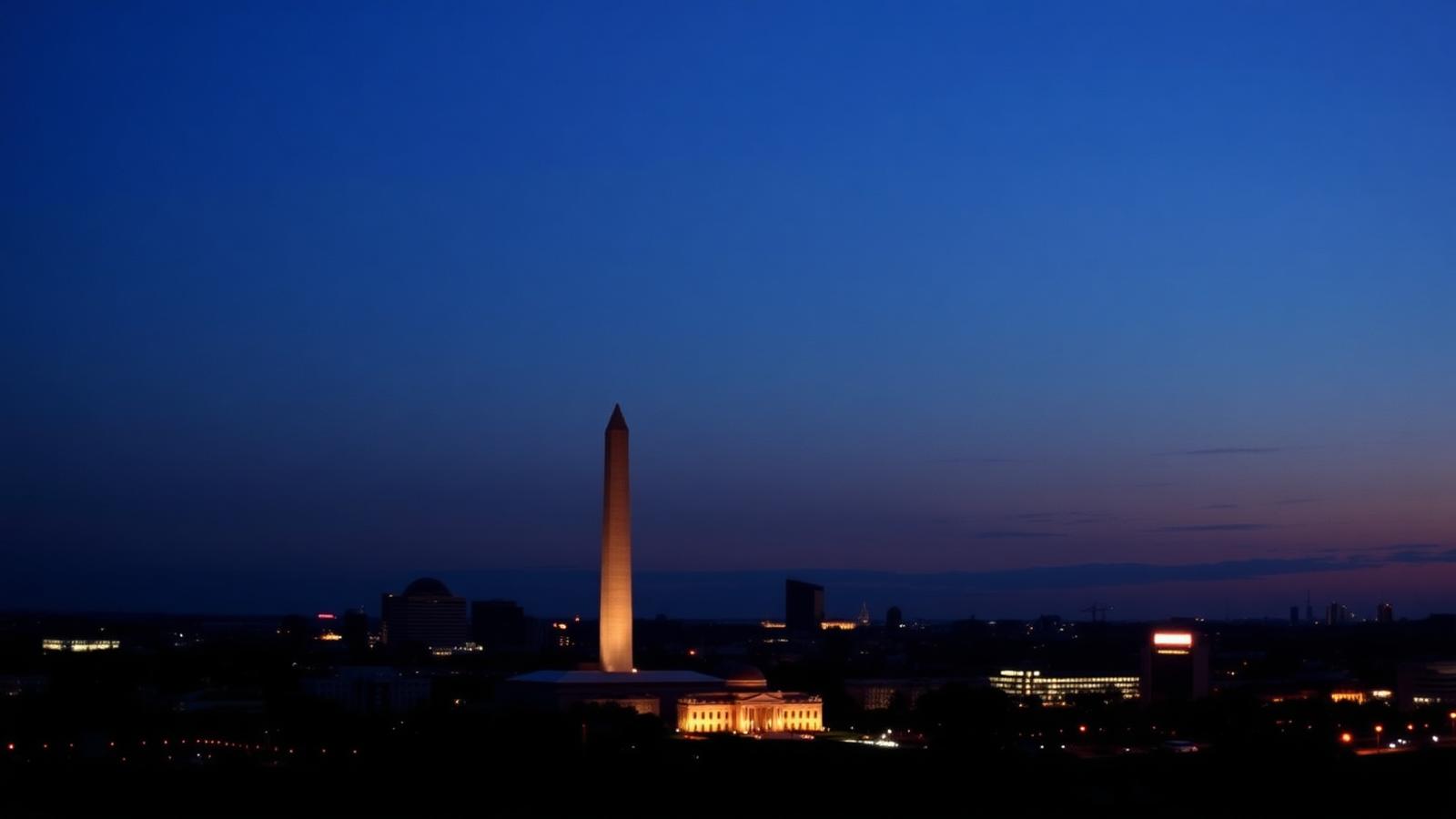 Washington DC skyline at dusk