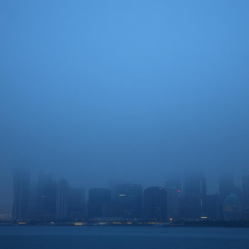 Capital city skyline at dusk